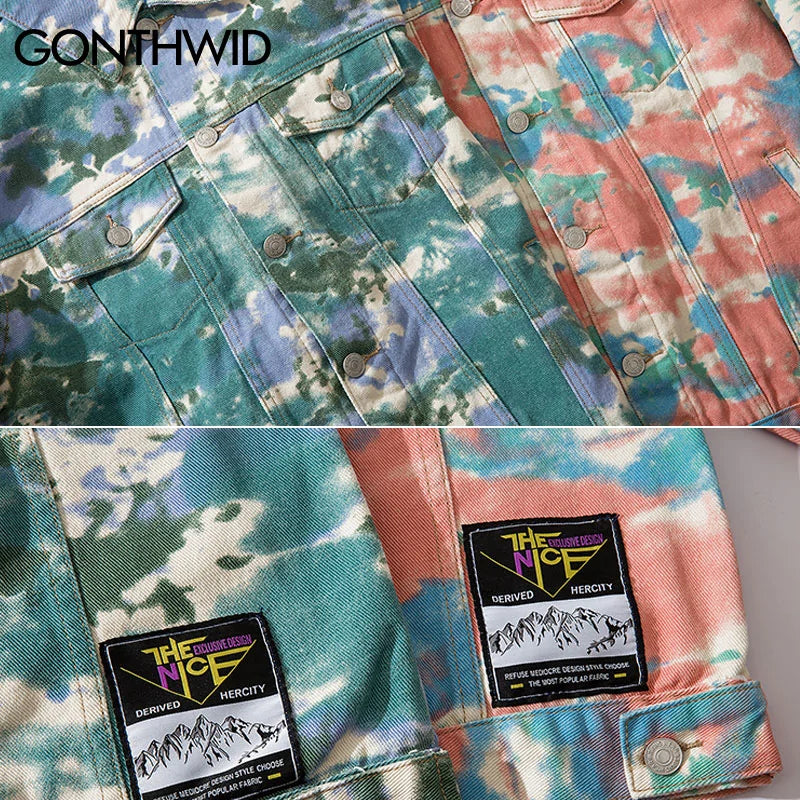 Camo Tie-Dye Denim Jacket