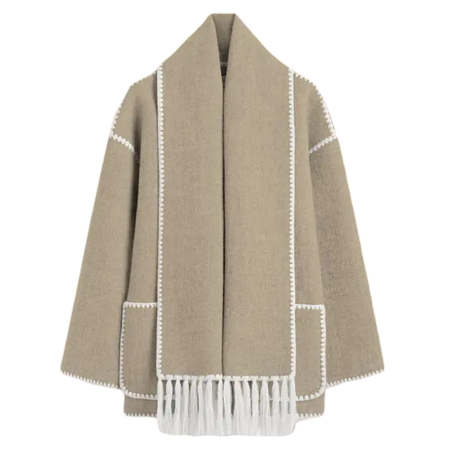 Tassel Scarf Collar Jacket