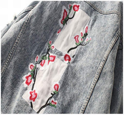 Floral Embroidered Denim Jacket