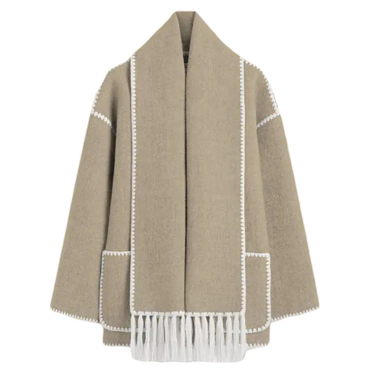 Tassel Scarf Collar Jacket