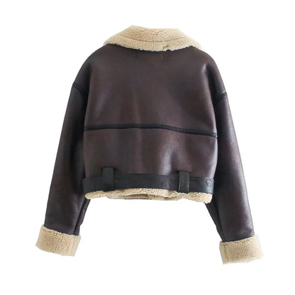 Lamb Wool Belted Jacket