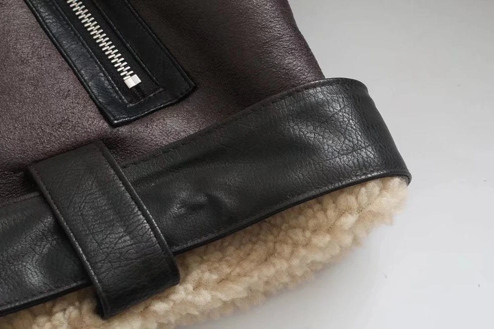 Lamb Wool Belted Jacket