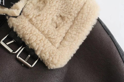Lamb Wool Belted Jacket