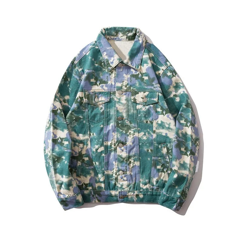 Camo Tie-Dye Denim Jacket